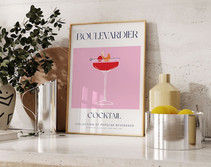 Boulevardier Cocktail Poster