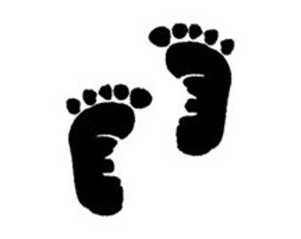 baby announcement cute baby feet prints rubber stamp newborn foot print footprints