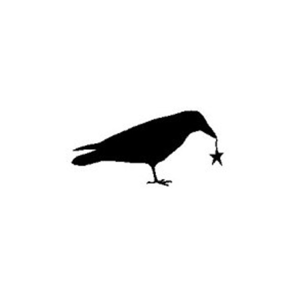 PRICE REDUCED mini Crow with Star primitive Rubber Stamp Last One!