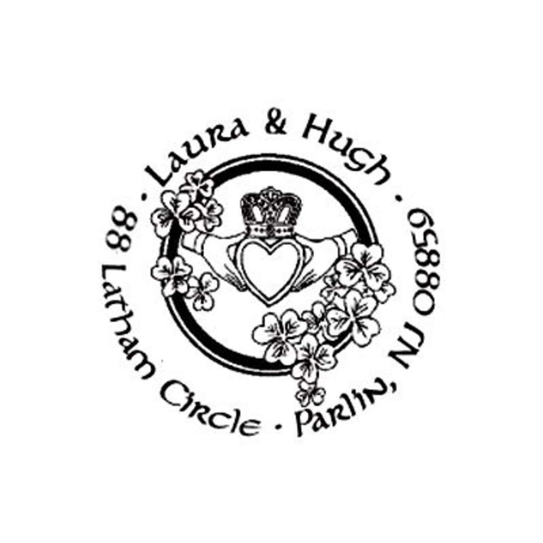 Custom Wedding Stamp Celtic Claddagh Symbol Return Address - Etsy