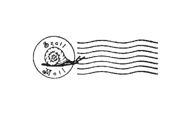 Snail Mail Postal cancellation Rubber Stamp image 1