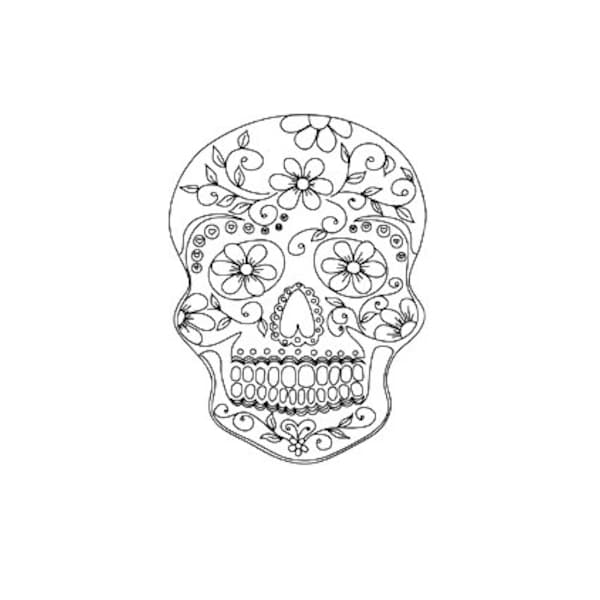 Sugar skull stamp, Day of the Dead stamp