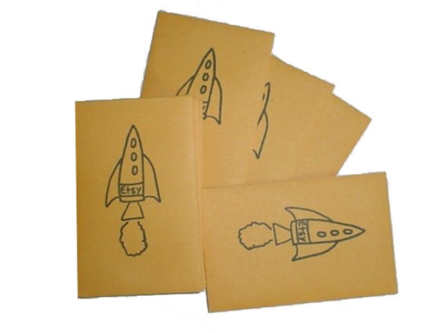 Etsy Rocket Hand Stamped Mini Envelopes Manila Coin Envelopes
