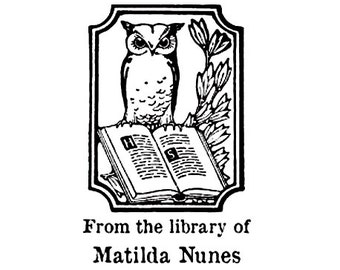 From the Library of Owl custom rubber stamp