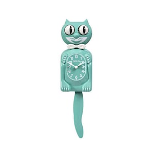 Ocean Waves Retro Green/Blue Kitty-Cat Kit-Cat clock Kat Klock FREE US SHIPPING