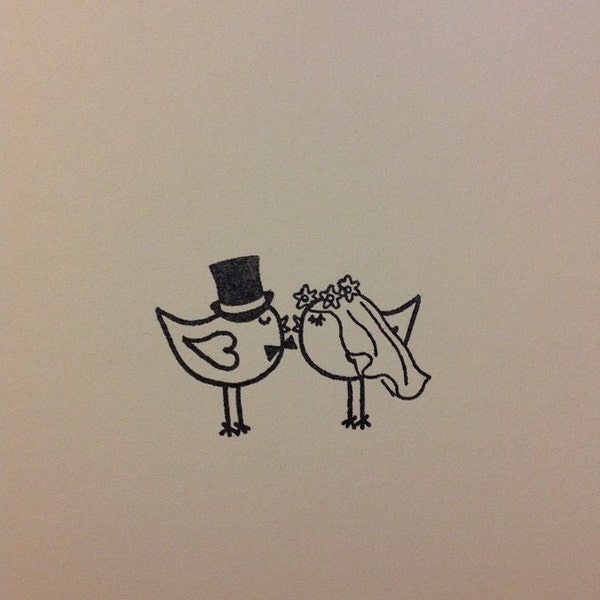 Hochzeit Lovebirds Stempel Liebe Vögel Braut und Bräutigam