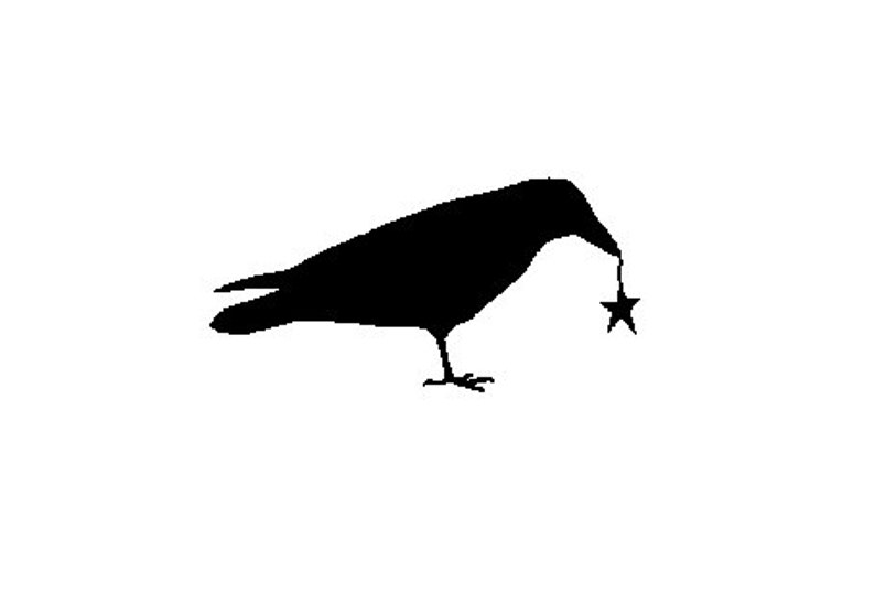 Crow with Star primitive Rubber Stamp image 1