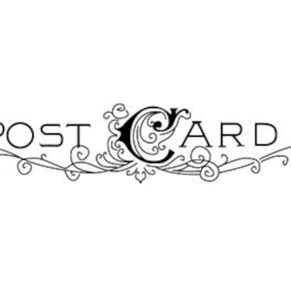 vintage postcard header postcard rubber stamp