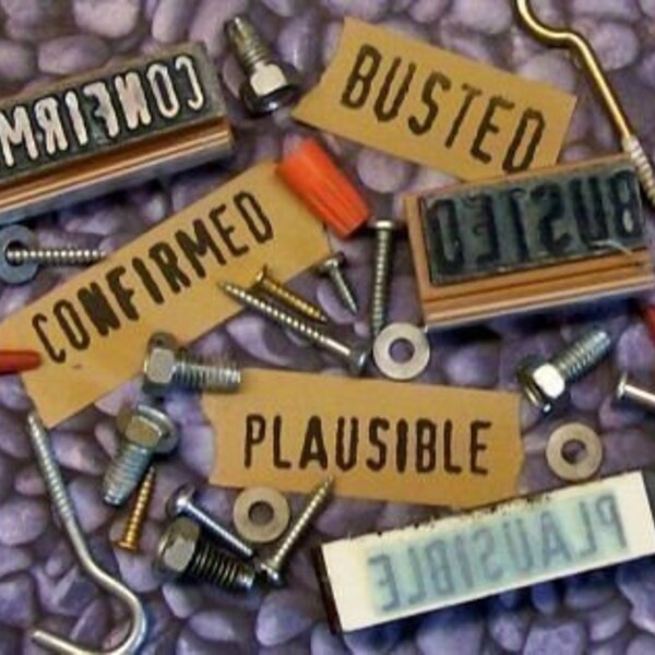 FINAL CLEARANCE Mythbusters Busted, Plausible and  Confirmed Set of Rubber Stamp set