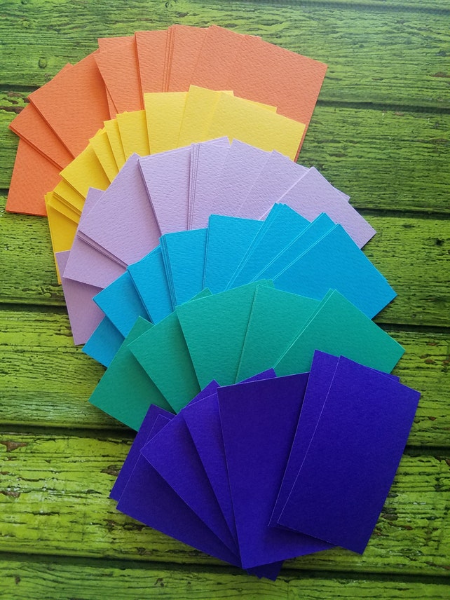 Discounted 100 Diy Colorful Rainbow Colors Business Card Blanks For