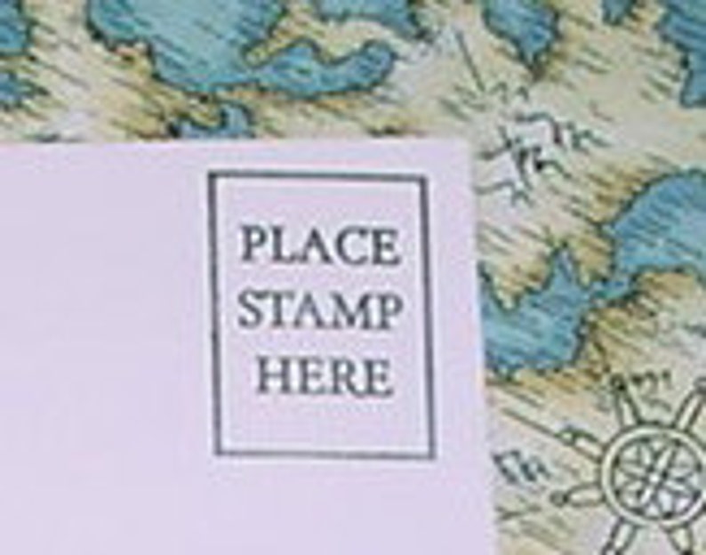 Place stamp here rubber stamp faux postage image 1