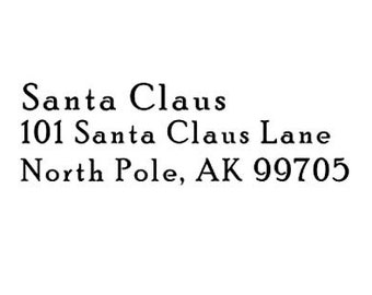 North Pole Santa's return address Rubber Stamp Santa Claus Christmas