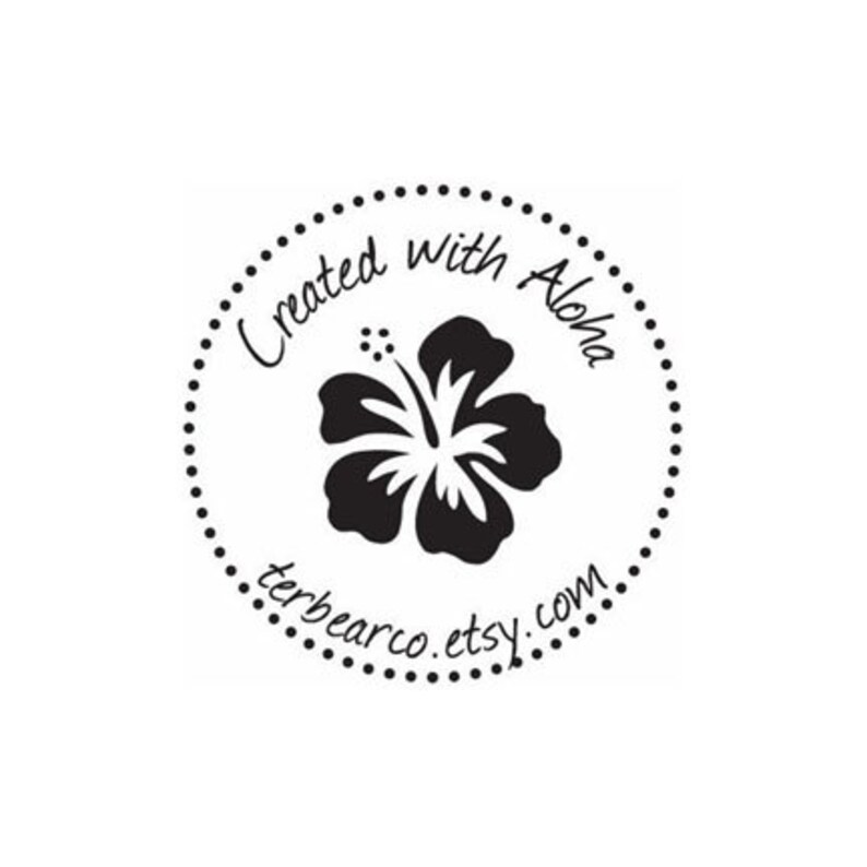 Hibiscus Created with Aloha custom Rubber Stamp Hawaiian Etsy