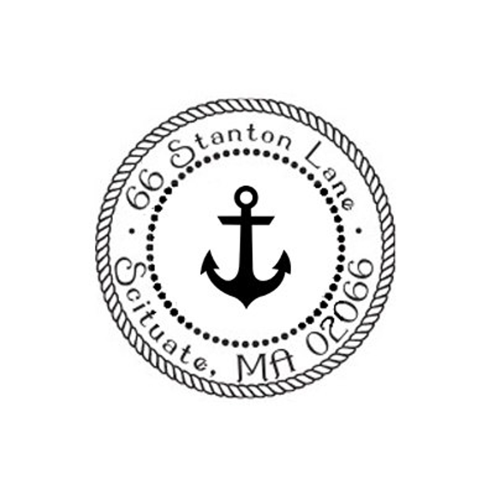 Address Stamp Nautical Anchor & Rope Custom Return Address Etsy