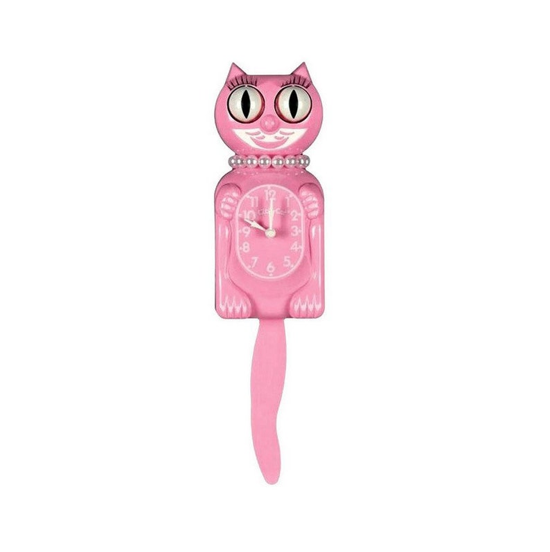 Pink Satin Miss Kitty-Cat Kit-Cat clock Kat Klock FREE US SHIPPING image 1