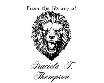 Lion Head Frame Ex Libris bookplate custom rubber stamp