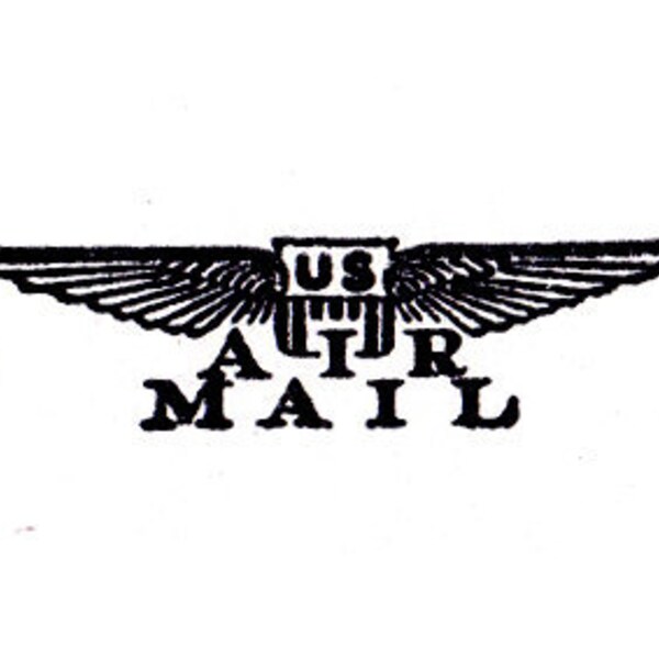 FINAL CLEARANCE US Air Mail wings rubber stamp