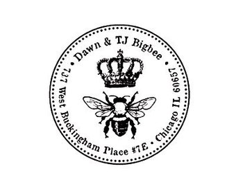 Queen Bee custom rubber stamp return address
