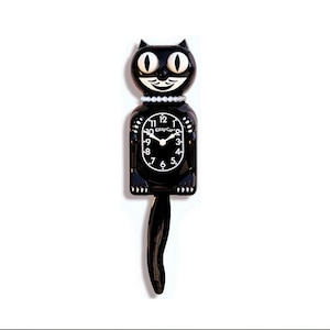 Classic Black Miss Kitty-Cat Kit-Cat clock Kat Klock FREE US SHIPPING