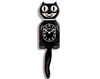 Horloge Kit-Cat Miss Kitty-Cat noire classique Kat Klock livraison gratuite aux États-Unis