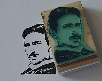 Inventor Nikola Tesla Rubber stamp