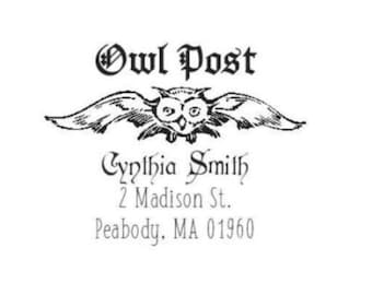 Custom Owl Post Mounted rubber stamp