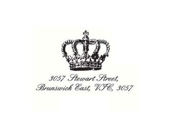 Personalized Vintage Crown Return Address custom rubber Stamp