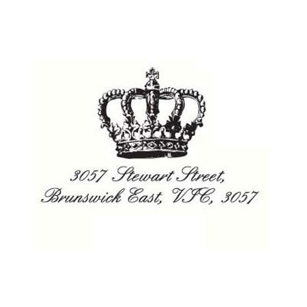 Personalized Vintage Crown Return Address custom rubber Stamp