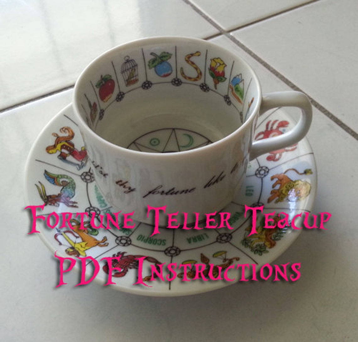 PDF Zodiac Fortune Teller Tea Cup Instructions for Etsy