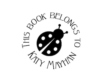 Ladybug this book belongs to Custom Ex Libris Rubber Stamp Bookplate