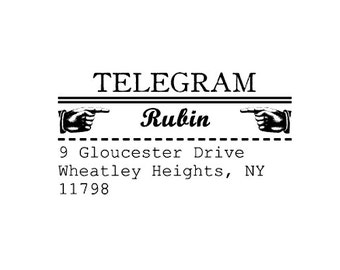 Telegram return address custom rubber stamp