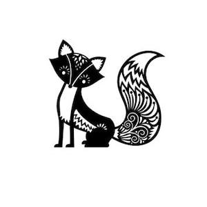 Cute fox rubber stamp medium