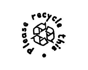 Please recycle this recycle rubber stamp, handmade rubber stamp