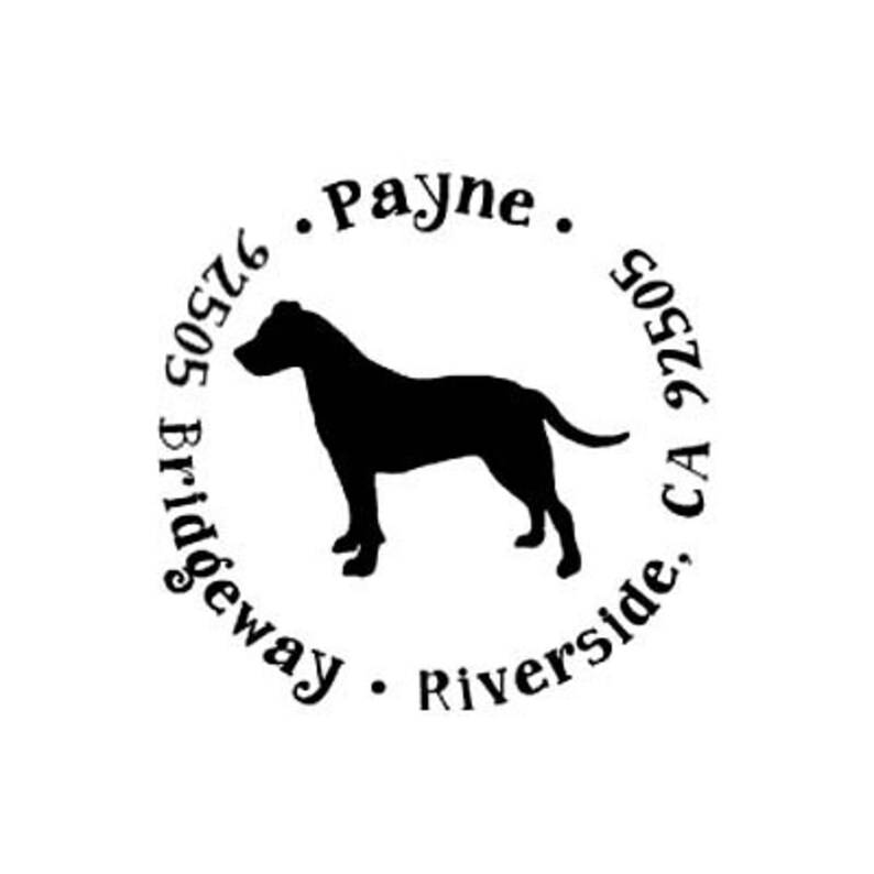 pitbull terrier return address custom rubber stamp