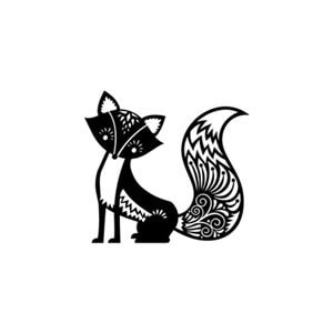 Cute fox rubber stamp small