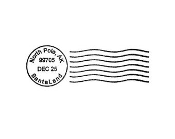 North Pole Santa Postmark for Christmas Rubber Stamp Postal Cancellation