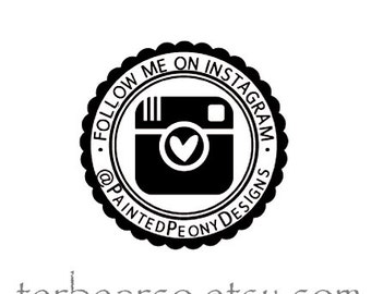 custom follow me on Instagram social media rubber stamp