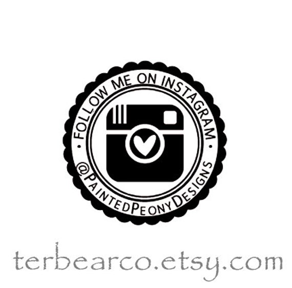 Custom Follow Me On Instagram Social Media Rubber Stamp Etsy