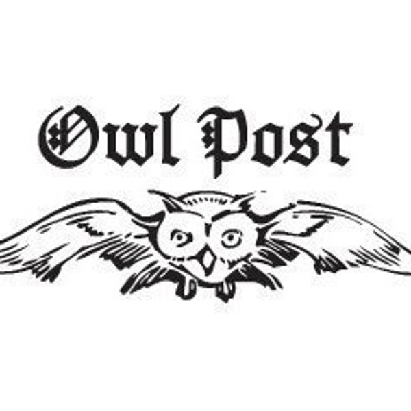 Owl post rubber stamp