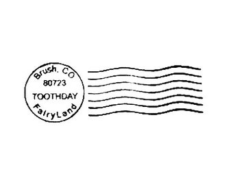 Tooth Fairy Postmark Mail Art Rubber Stamp Postal Cancellation