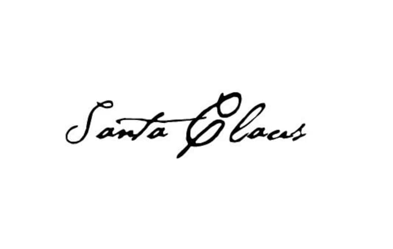 The Original Santa Claus Signature Rubber Stamp Autograph Christmas handmade rubber stamp image 1