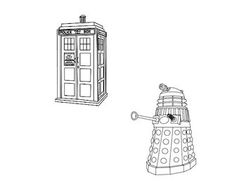 Doctor Who Tardis & Dalek Rubber Stamp set