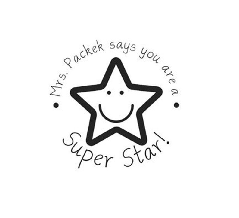 star teacher rubber stamp image 1