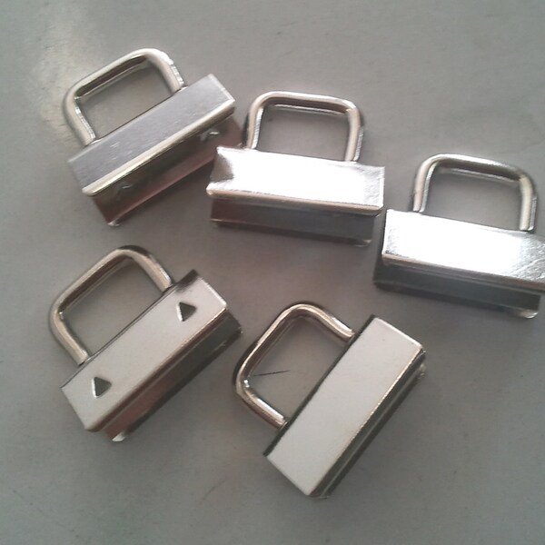 CLEARANCE 20 1" nickel key Fob Hardware strap ends