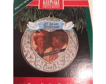 1991 25 Years Together  Christmas ornament anniversary married in 1966