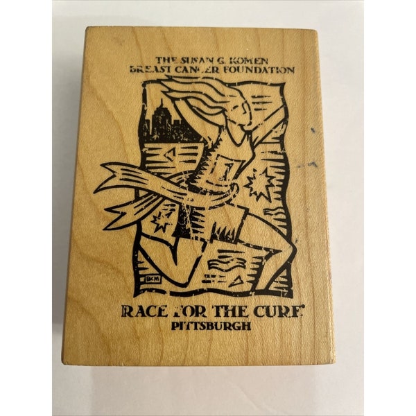 Race For the Cure PITTSBURGH PA wood mounted rubber stamp Susan G Komen  WM