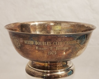 1975 Sheridan PLAQUÉ ARGENT Bowl Briarwood Club Tennis Doubles Mixtes