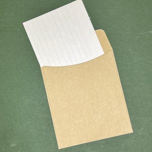 Bibliotheekpashouder van kraftpapier | Set van 10 | 5 x 3,5 inch