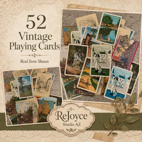 52 Vintage Playing Cards Ephemera Pack: Crafting & Journaling Supplies