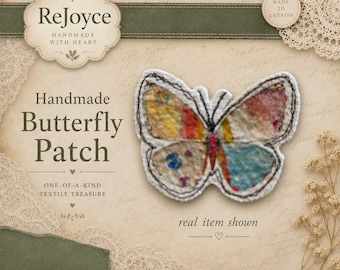 Butterfly Iron-On Fabric Patch | Garden Life |  | Fabric Applique Slow Stitching